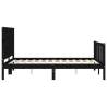 Black Bed Frame with Headboard 120x200 cm - Solid Wood