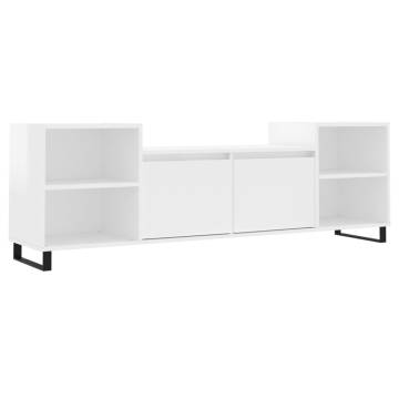 Stylish High Gloss White TV Cabinet - 160x35x55 cm