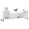 Stylish High Gloss White TV Cabinet - 160x35x55 cm