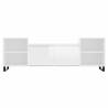 Stylish High Gloss White TV Cabinet - 160x35x55 cm