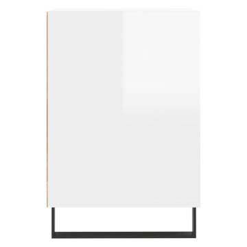 Stylish High Gloss White TV Cabinet - 160x35x55 cm