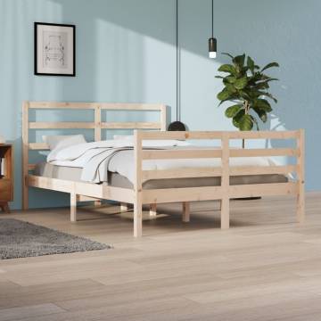 Solid Wood Pine Bed Frame 140x200 cm - Timeless Design