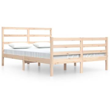 Solid Wood Pine Bed Frame 140x200 cm - Timeless Design