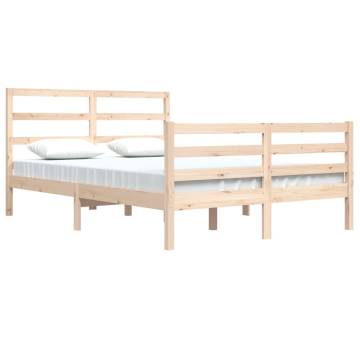 Solid Wood Pine Bed Frame 140x200 cm - Timeless Design