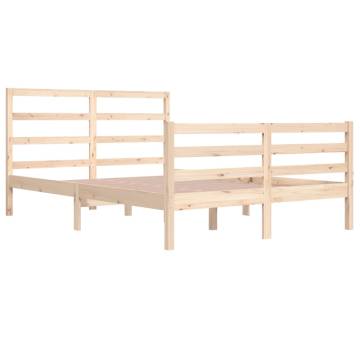 Solid Wood Pine Bed Frame 140x200 cm - Timeless Design