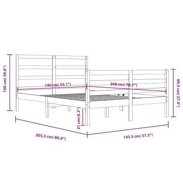 Solid Wood Pine Bed Frame 140x200 cm - Timeless Design