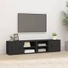 Stylish Black TV Cabinets - Set of 2 | 80x31.5x36 cm