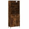 Elegant Highboard in Smoked Oak | 69.5x34x180 cm