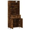 Elegant Highboard in Smoked Oak | 69.5x34x180 cm