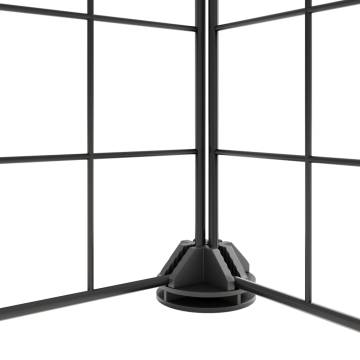 8-Panel Pet Cage Black - Durable Steel for Safe Play & Rest