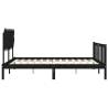 Bed Frame with Headboard Black 160x200 cm | Solid Wood Comfort