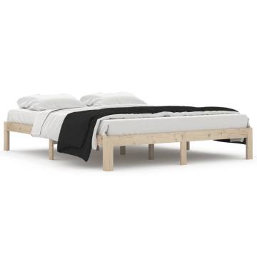 Solid Wood Pine Bed Frame 160x200 cm - Modern Bedroom Style