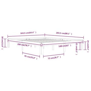 Solid Wood Pine Bed Frame 160x200 cm - Modern Bedroom Style