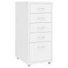 Mobile File Cabinet White 28x41x69 cm Metal Colour white Quantity in Package 1 Model 5 drawers 