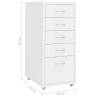 Mobile File Cabinet White 28x41x69 cm - Durable Storage