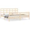 Solid Wood Bed Frame with Headboard 200x200 cm | HipoMarket