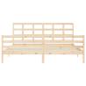 Solid Wood Bed Frame with Headboard 200x200 cm | HipoMarket