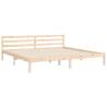 Solid Wood Bed Frame with Headboard 200x200 cm | HipoMarket