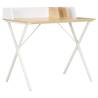 Desk White and Natural 80x50x84 cm Colour white and brown 