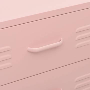 Stylish Pink Chest of Drawers - 80x35x101.5 cm Steel