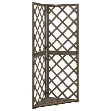 Corner Trellis Grey 50x50x145 cm - Solid Fir Wood Support