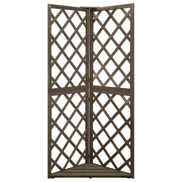 Corner Trellis Grey 50x50x145 cm - Solid Fir Wood Support