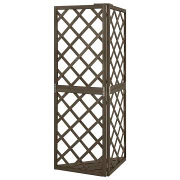 Corner Trellis Grey 50x50x145 cm - Solid Fir Wood Support