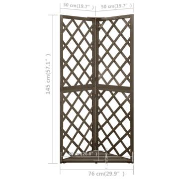 Corner Trellis Grey 50x50x145 cm - Solid Fir Wood Support