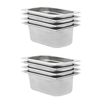 Gastronorm Containers 8 pcs GN 1/4 Stainless Steel – Hipomarket