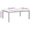 Stylish Black Garden Table 200x150 cm - Tempered Glass & Rattan