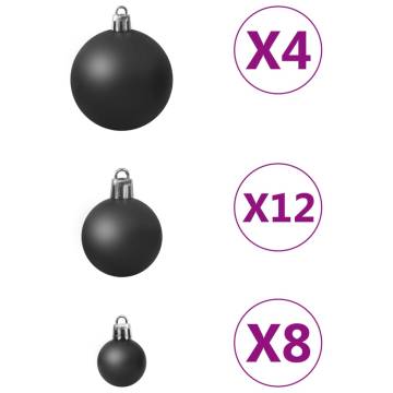 100 Piece Black Christmas Ball Set - Perfect Festive Decor