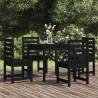 5 Piece Garden Dining Set Black Solid Wood Pine Colour black pine Number of 5 