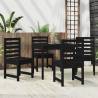 5 Piece Garden Dining Set - Black Solid Wood Pine | HipoMarket