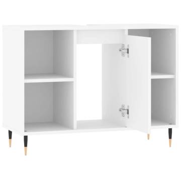 Stylish White Bathroom Cabinet - 80x33x60 cm