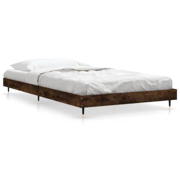 Smoked Oak Bed Frame 90x190 cm - Durable & Stylish