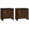 Elegant Smoked Oak Bedside Cabinets - 2 pcs | HipoMarket