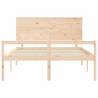 King Size Solid Wood Bed Frame with Headboard - HipoMarket