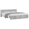 Super King Size Bed Frame with LED Headboard - Concrete Grey