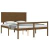 Honey Brown King Size Bed Frame with Headboard | Solid Wood