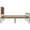 Honey Brown King Size Bed Frame with Headboard | Solid Wood