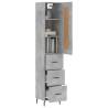 Stylish Highboard in Concrete Grey | 34.5x34x180 cm