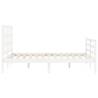 White Solid Wood Bed Frame with Headboard 140x200 cm