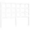 White Solid Wood Bed Frame with Headboard 140x200 cm