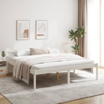 White Super King Size Bed Frame 180x200cm - Solid Pine