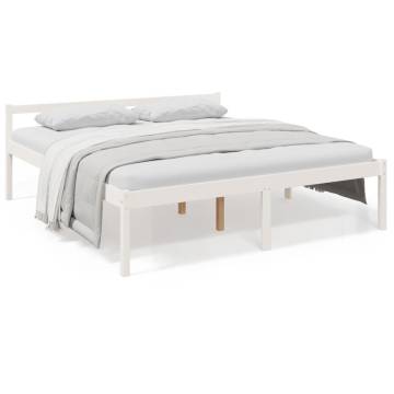 White Super King Size Bed Frame 180x200cm - Solid Pine