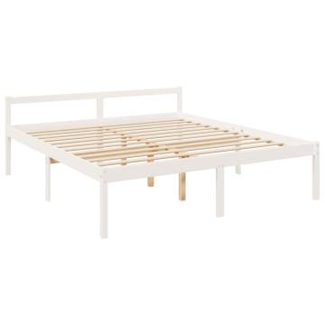 White Super King Size Bed Frame 180x200cm - Solid Pine