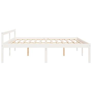 White Super King Size Bed Frame 180x200cm - Solid Pine