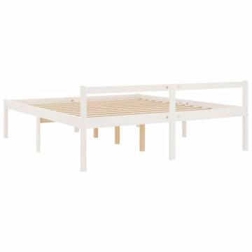 White Super King Size Bed Frame 180x200cm - Solid Pine