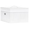 Bamboo Storage Boxes 4 pcs White - Durable & Stylish