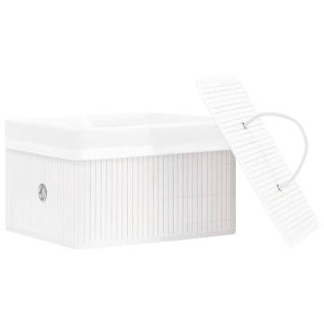 Bamboo Storage Boxes 4 pcs White - Durable & Stylish